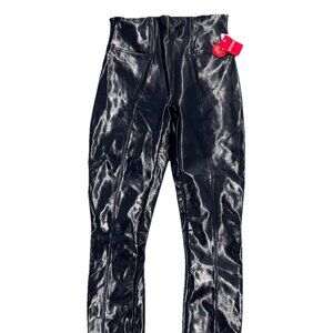 SPANX Faux Patent Leather Leggings Black High Rise Skinny NWT Size S